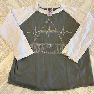 Junk Food Boys Pink Floyd Grey & White Raglan Shirt - Size 3T